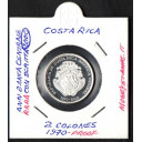 COSTARICA 2 Colones Argento Proof 1970 Argento 20 Ann. Banca Centrale KM# 190 Rare